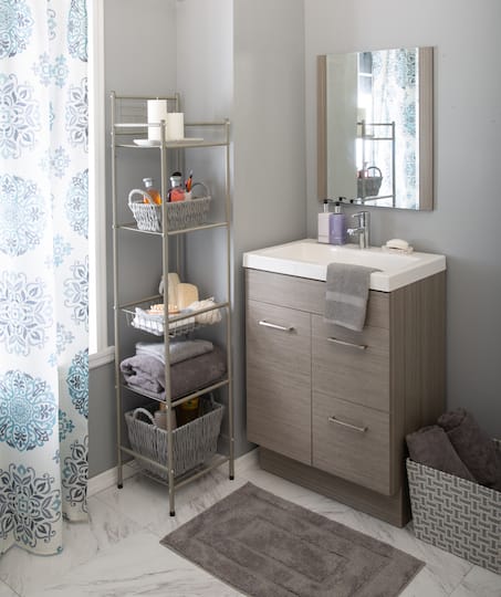 Bath Bliss Satin Nickel Bronze -Tier Storage Shelf